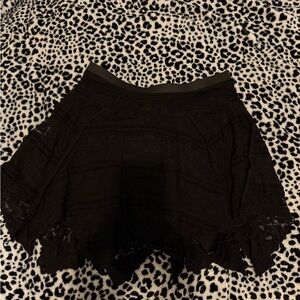 Chic Black Lace Flared Skirt